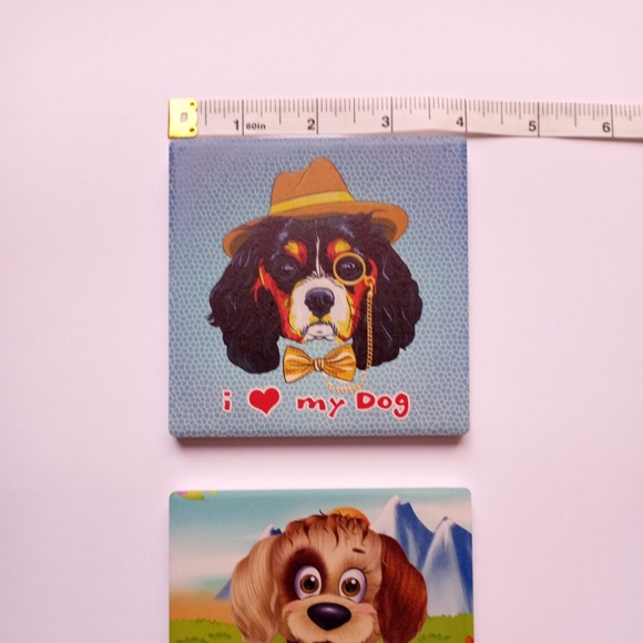 2 Piece Set-I Love MY Dog Coasters, Dog Lovers, Cute Dogs, Square House Coasters - Picture 5 of 5